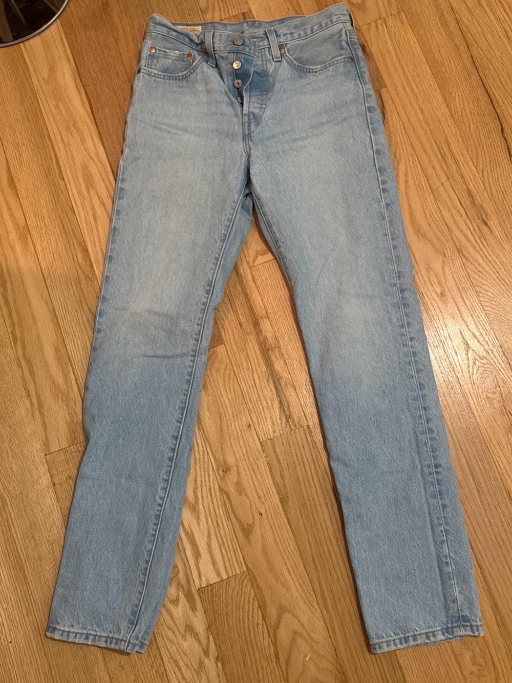 Levi's Light Blue Straight Leg High-Rise Jeans